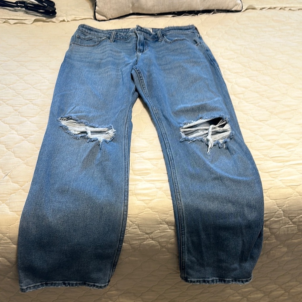 Distressed Blue Jeans